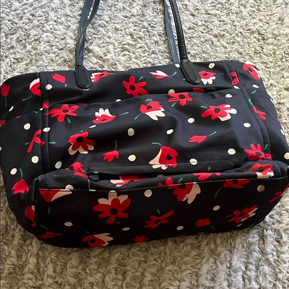 Kate Spade Black and Red Floral Baby Bag